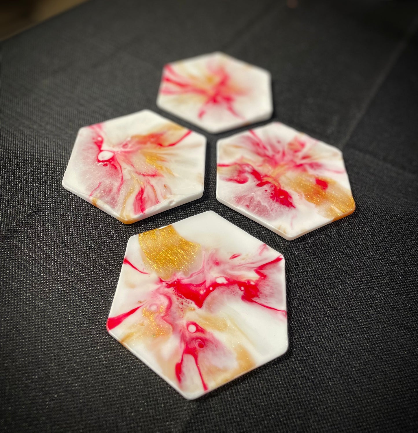 Peppermint Hexagonal Coasters