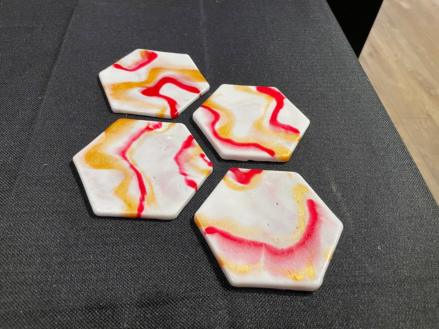 Peppermint Hexagonal Coasters